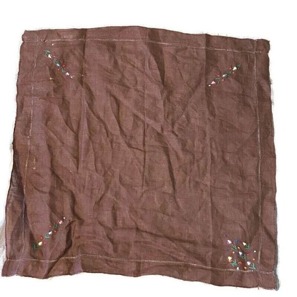Vtg Embroidered Handkerchief Tulips Dainty Feminine Grandma Grandpa Pocket - Picture 1 of 5